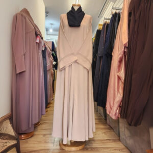 Textured Black Modest A-Line Abaya